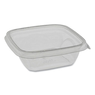 Pactiv Evergreen EarthChoice® Recycled PET Square Base Salad Containers, 12 oz, 5 x 5 x 1.63, Clear, 504/Carton Food Containers-Takeout Bowl/Base, Plastic - Office Ready