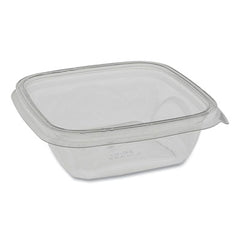 Pactiv Evergreen EarthChoice® Recycled PET Square Base Salad Containers, 12 oz, 5 x 5 x 1.63, Clear, 504/Carton