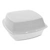 Pactiv Evergreen Foam Hinged Lid Containers, Single Tab Lock, 6.38 x 6.38 x 3, White, 500/Carton Food Containers-Takeout Clamshell, Foam - Office Ready