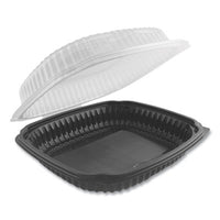 Anchor Packaging Culinary Lites® Microwavable Container, 47.5 oz, 10.56 x 9.98 x 3.18, Clear/Black, 100/Carton Food Containers-Takeout Clamshell, Plastic - Office Ready