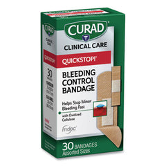 Curad® QuickStop!™ Flex Fabric Bandages, Assorted, 30/Box