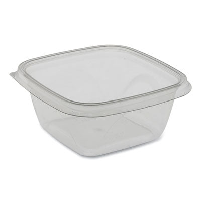 Pactiv Evergreen EarthChoice® Recycled PET Square Base Salad Containers, 16 oz, 5 x 5 x 1.75, Clear, 504/Carton Food Containers-Takeout Bowl/Base, Plastic - Office Ready