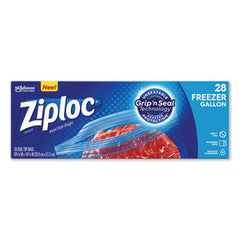 Ziploc® Zipper Freezer Bags, 1 gal, 2.7 mil, 9.6" x 12.1", Clear, 28/Box