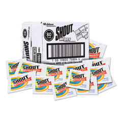 Shout® Wipe & Go Instant Stain Remover, 4.7 x 5.9, 80 Packets/Carton