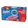 Ziploc® Double Zipper Storage Bags, 1 qt, 1.75 mil, 9.63" x 8.5", Clear, 48/Box Bags-Zipper & Slider Food Storage Bags - Office Ready
