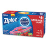 Ziploc® Double Zipper Storage Bags, 1 qt, 1.75 mil, 9.63" x 8.5", Clear, 9/Carton Bags-Zipper & Slider Food Storage Bags - Office Ready