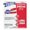 Ziploc® Double Zipper Storage Bags, 1 qt, 1.75 mil, 7" x 7.75", Clear, 500/Box Bags-Zipper & Slider Food Storage Bags - Office Ready