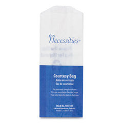 HOSPECO® Necessities® Feminine Hygiene Convenience Disposal Bag, 3" x 7.75", White, 500/Carton