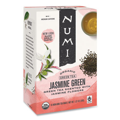 Numi® Organic Tea, 1.27 oz, Jasmine Green, 18/Box Beverages-Tea Bag - Office Ready