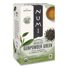 Numi® Organic Tea, 1.27 oz, Gunpowder Green, 18/Box