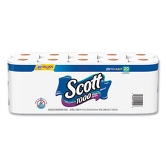 Scott® 1000 Bathroom Tissue, Septic Safe, 1-Ply, White, 20/Pack, 2 Packs/Carton