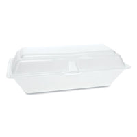 Pactiv Evergreen Foam Hinged Lid Containers, Single Tab Lock Hoagie, 9.75 x 5 x 3.25, White, 560/Carton Food Containers-Takeout Clamshell, Foam - Office Ready