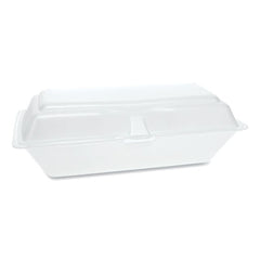 Pactiv Evergreen Foam Hinged Lid Containers, Single Tab Lock Hoagie, 9.75 x 5 x 3.25, White, 560/Carton