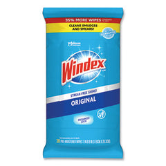 Windex® Glass & Surface Wipes, Cloth, 7 x 8, 38/Pack