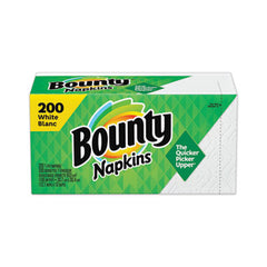 Bounty® Quilted Napkins®, 1-Ply, 12 1/10 x 12, White, 200/Pack, 8 Pack/Carton