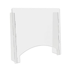 deflecto® Counter Top Barrier, 27" x 6" x 23.75", Polycarbonate, Clear, 2/Carton