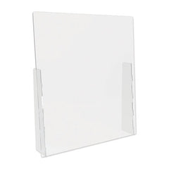 deflecto® Counter Top Barrier, 31.75" x 6" x 36", Acrylic, Clear, 2/Carton