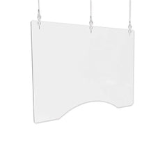 deflecto® Hanging Barrier, 35.75" x 24", Acrylic, Clear, 2/Carton