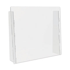 deflecto® Counter Top Barrier, 27" x 6" x 23.75", Acrylic, Clear, 2/Carton