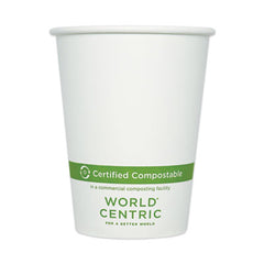 World Centric® Paper Hot Cups, 12 oz, White, 1,000/Carton
