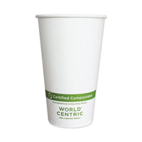 World Centric® Paper Hot Cups, 16 oz, White, 1,000/Carton Hot Drink Cups, Paper - Office Ready