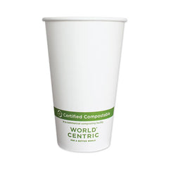 World Centric® Paper Hot Cups, 16 oz, White, 1,000/Carton