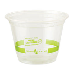 World Centric® PLA Clear Cold Cups, 9 oz, Clear, 1,000/Carton