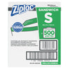 Ziploc® Resealable Sandwich Bags, 1.2 mil, 6.5" x 6", Clear, 500/Box Bags-Zipper & Slider Food Storage Bags - Office Ready