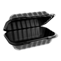 Pactiv Evergreen EarthChoice® SmartLock® Microwavable MFPP Hinged Lid Container, 9 x 6 x 3.25, Black, Plastic, 270/Carton Takeout Food Containers - Office Ready