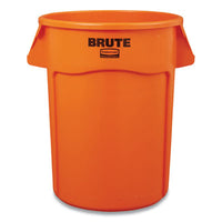 Rubbermaid® Commercial Brute® Round Container, 32 gal, Resin, Orange Indoor/Outdoor All-Purpose Waste Bins - Office Ready