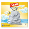 Glad® OdorShield® Tall Kitchen Drawstring Bags, 13 gal, 0.72 mil, 24" x 27.38", White, 80/Box Tall Kitchen, Lawn & Leaf Bags - Office Ready