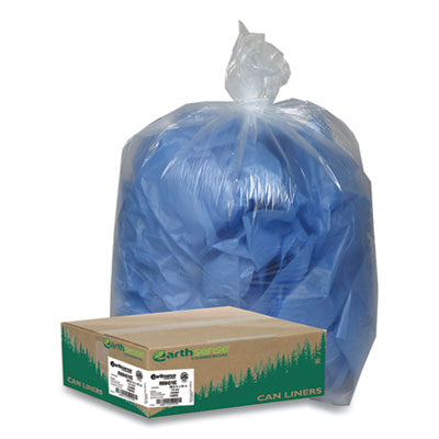Earthsense® Commercial Linear Low Density Clear Recycled Can Liners, 23 gal, 1.25 mil, 28.5