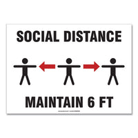 Accuform® Social Distance Signs, Wall, 14 x 10, 