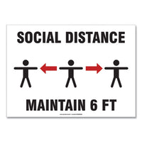 Accuform® Social Distance Signs, Wall, 10 x 7, 