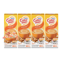 Coffee mate® Liquid Coffee Creamer, Hazelnut, 0.38 oz Mini Cups, 50/Box, 4 Boxes/Carton, 200 Total/Carton