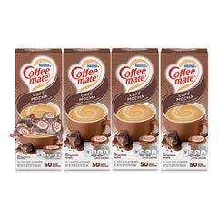 Coffee mate® Liquid Coffee Creamer, Cafe Mocha, 0.38 oz Mini Cups, 50/Box, 4 Boxes/Carton, 200 Total/Carton