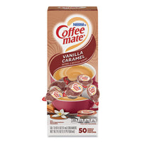 Coffee mate® Liquid Coffee Creamer, Vanilla Caramel, 0.38 oz Mini Cups, 50/Box Coffee Creamers - Office Ready