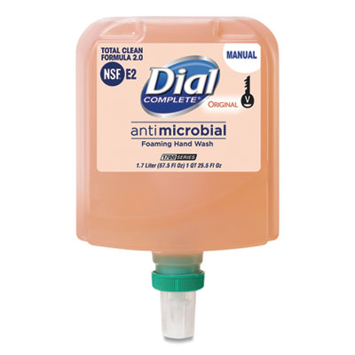 Dial® Professional Antibacterial Foaming Hand Wash Refill for Dial 1700 V Dispenser, Original, 1.7 L, 3/Carton Foam Soap Refills, Moisturizing Antibacterial - Office Ready