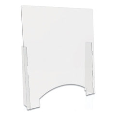 deflecto® Counter Top Barrier, 31.75" x 6" x 36", Polycarbonate, Clear, 2/Carton