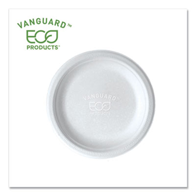 Eco-Products® Vanguard Renewable and Compostable Sugarcane Plates, 6