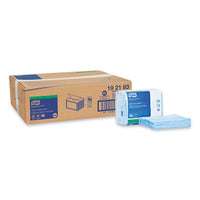 Tork® Small Pack Foodservice Cloth, 1-Ply, 11.75 x 14.75, Unscented, Blue/White, 80/Poly Pack, 4 Packs/Carton Disposable Dry Wipes - Office Ready