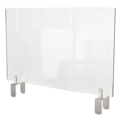 Ghent Clear Partition Extender with Attached Clamp, 36 x 3.88 x 18, Thermoplastic Sheeting