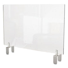 Ghent Clear Partition Extender with Attached Clamp, 29 x 3.88 x 18, Thermoplastic Sheeting