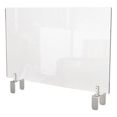 Ghent Clear Partition Extender with Attached Clamp, 36 x 3.88 x 24, Thermoplastic Sheeting
