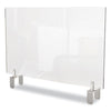 Ghent Clear Partition Extender with Attached Clamp, 29 x 3.88 x 30, Thermoplastic Sheeting Partition & Panel Systems-Social Distancing Barriers - Office Ready