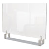 Ghent Clear Partition Extender with Attached Clamp, 42 x 3.88 x 30, Thermoplastic Sheeting Partition & Panel Systems-Social Distancing Barriers - Office Ready