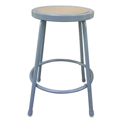 Alera® Industrial Metal Shop Stool, Backless, Supports Up to 300 lb, 24