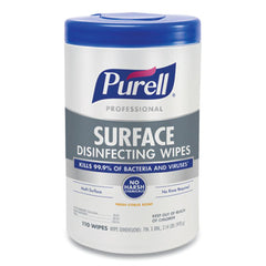 PURELL® Professional Surface Disinfecting Wipes, 7 x 8, Fresh Citrus, 110/Canister, 6 Canister/Carton