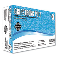 GripStrong® Poly Foodservice Grade Polyethylene Gloves, Clear, Large, Polyethylene, 500/Box, 20 Boxes/Carton Gloves-Foodservice, Polyethylene - Office Ready