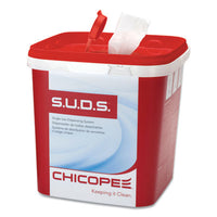 Chicopee S.U.D.S Bucket with Lid, 7.5 x 7.5 x 8, Red/White, 3/Carton Towel Dispensers-Wet Wipes - Office Ready
